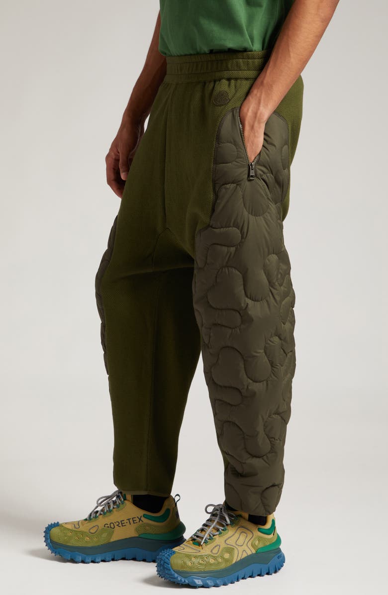 Moncler Genius x Salehe Bembury Quilted Down Panel Jersey Pants, Alternate, color, 