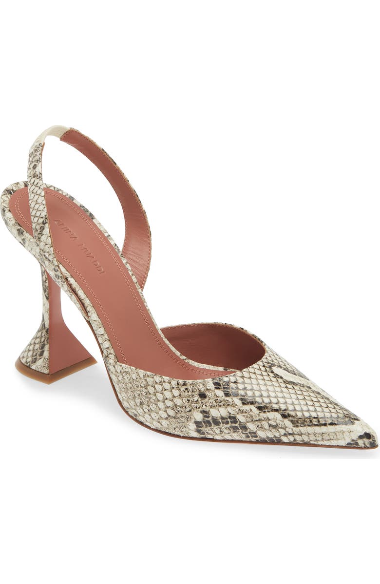 Amina Muaddi Holli Snakeskin Embossed Slingback Pump, Main, color,