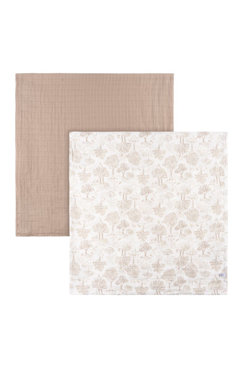 Just Born Muslin Swaddle Tan Blankets 2-Pack, Main, color, Tan Nature