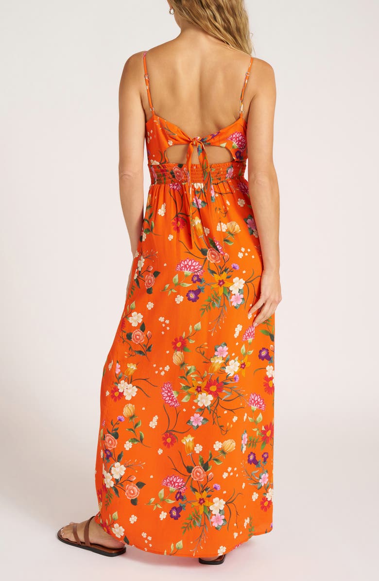 matty m. Floral Print Satin Maxi Dress, Alternate, color, 