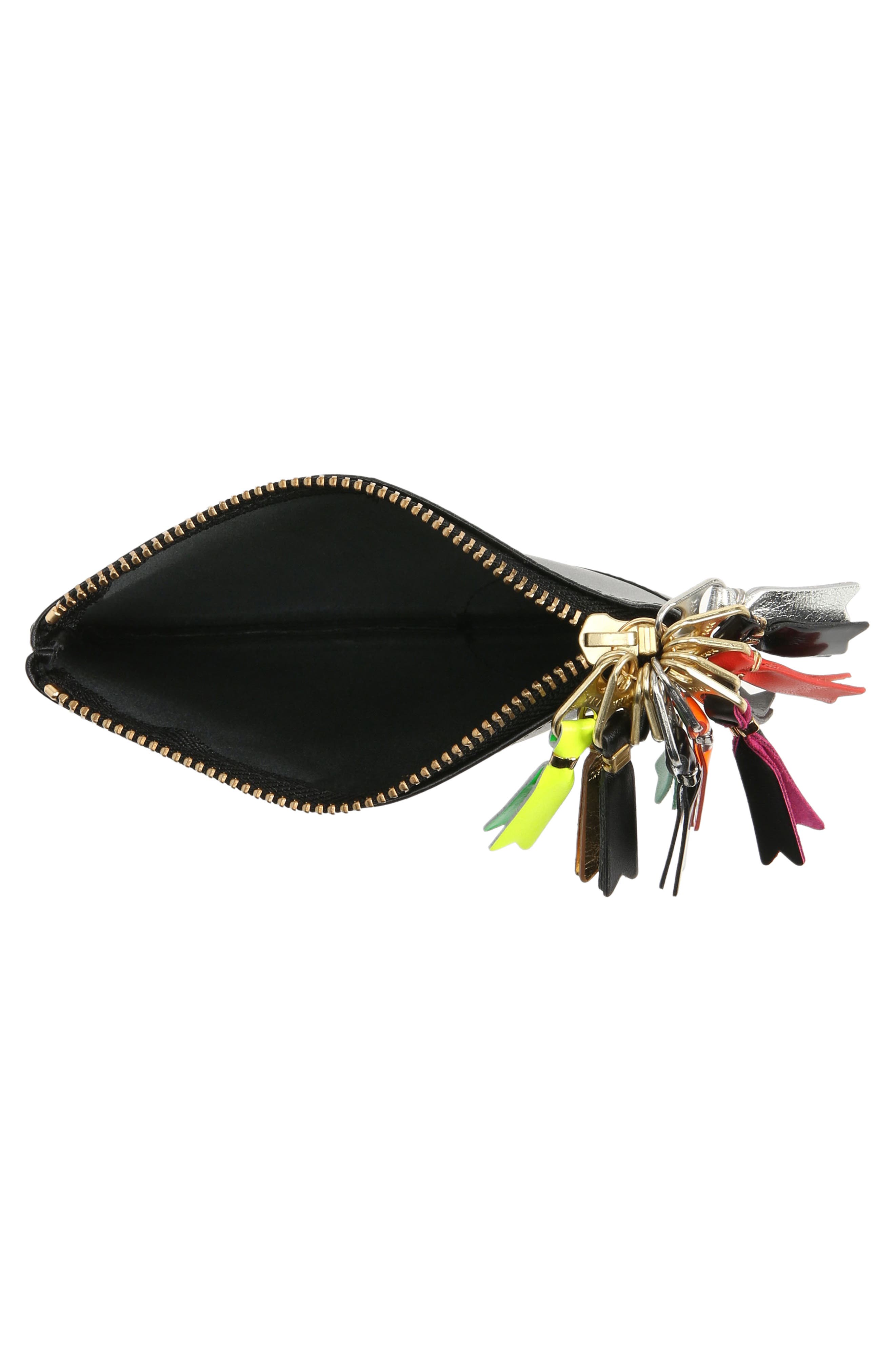 Comme des Garçons Wallets Small Zipper Pull Leather Pouch, Alternate, color, 