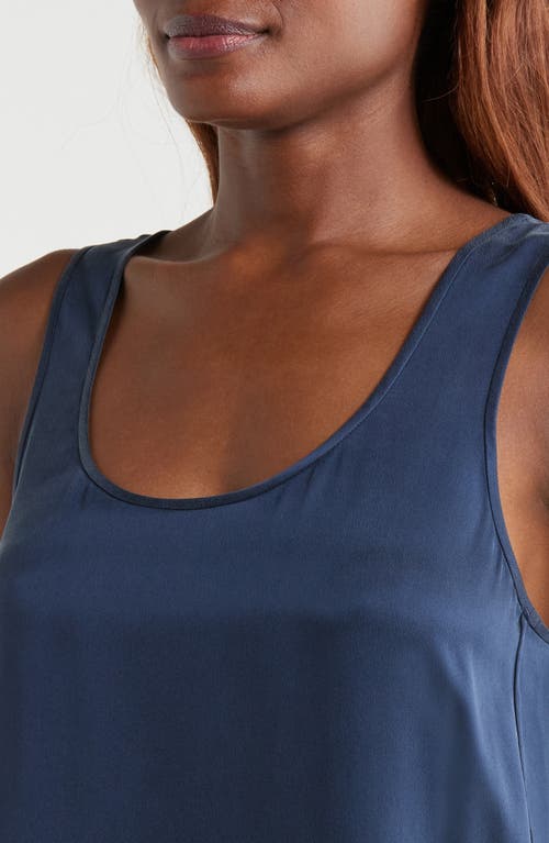 Lunya Tulip Bias Washable Silk Nightgown In Deep Blue