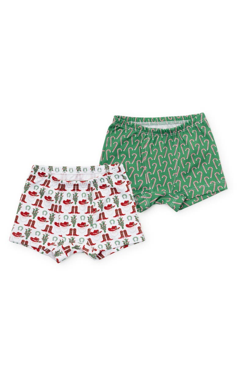 Lila and Hayes James Underwear Set, Main, color, Candy Cane Lane/ Cowboy Xmas