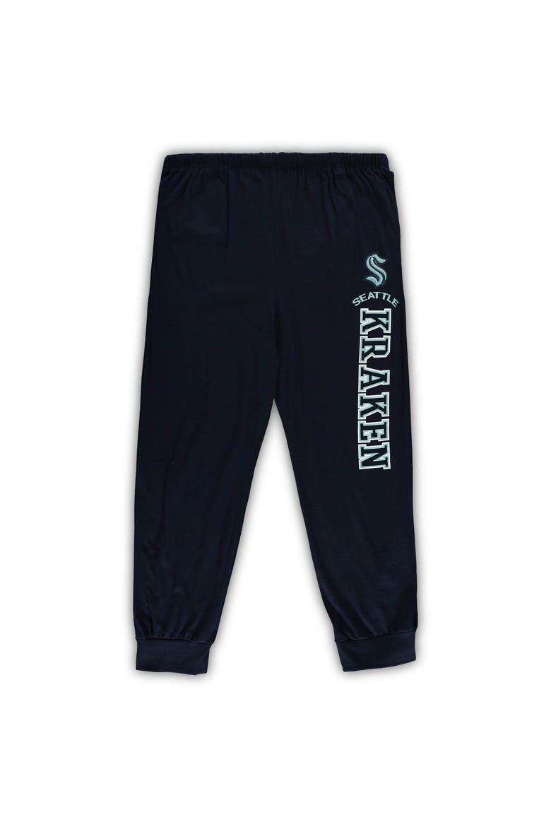 Men's Concepts Sport Deep Sea Blue Seattle Kraken Big & Tall Pullover Hoodie & Joggers Sleep Set, Alternate, color, Navy