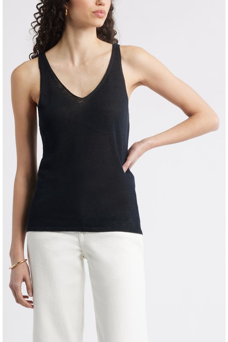 Double-V Line Blend Tank, Main, color, BLACK