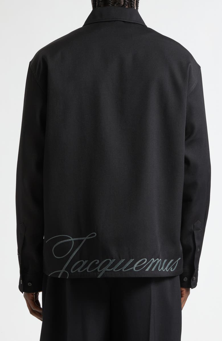 Jacquemus La Chemise Mecano Zip Workwear Shirt, Alternate, color, Black