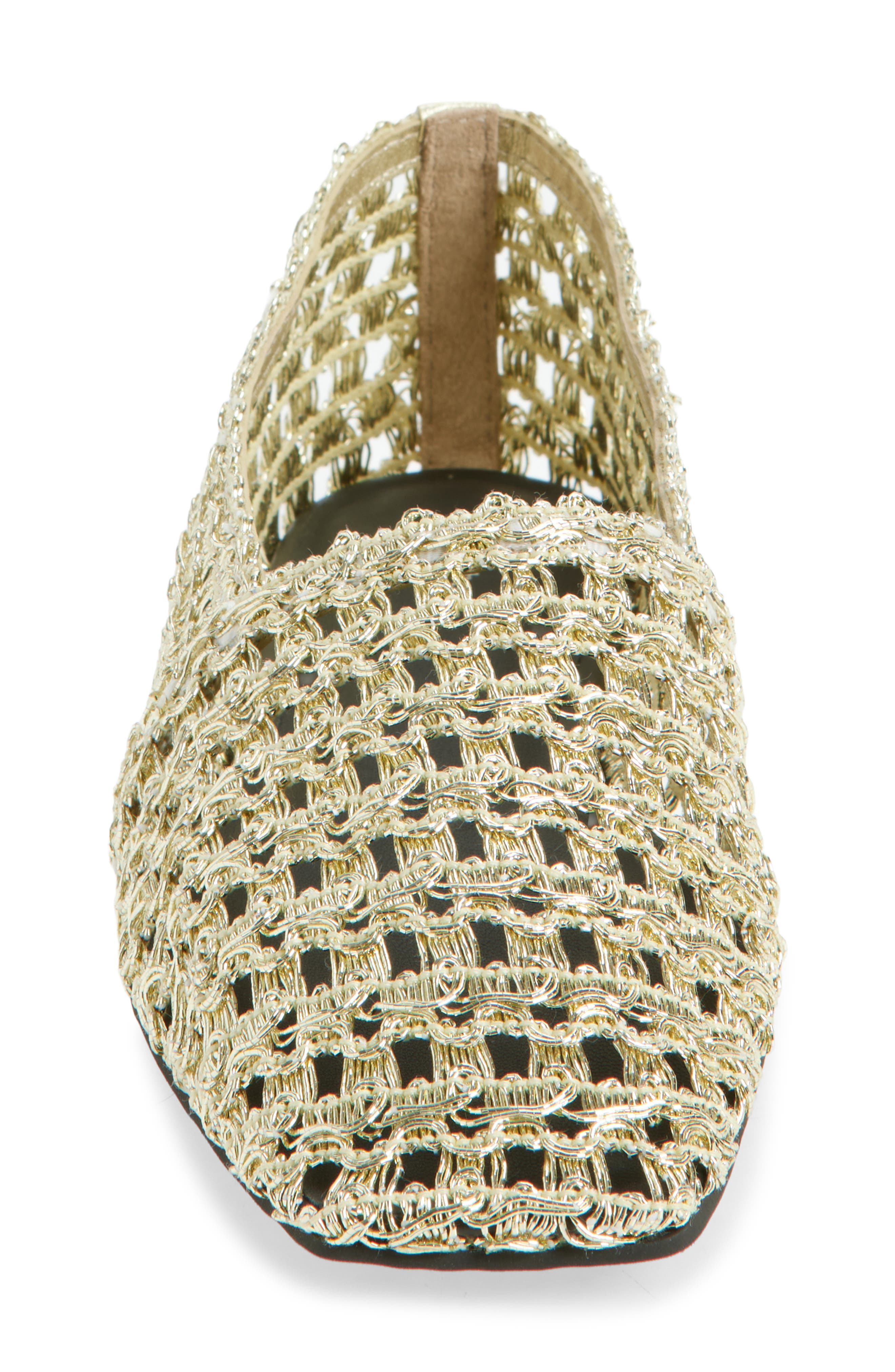rag & bone Emma Woven Flat, Alternate, color, Gold Mesh