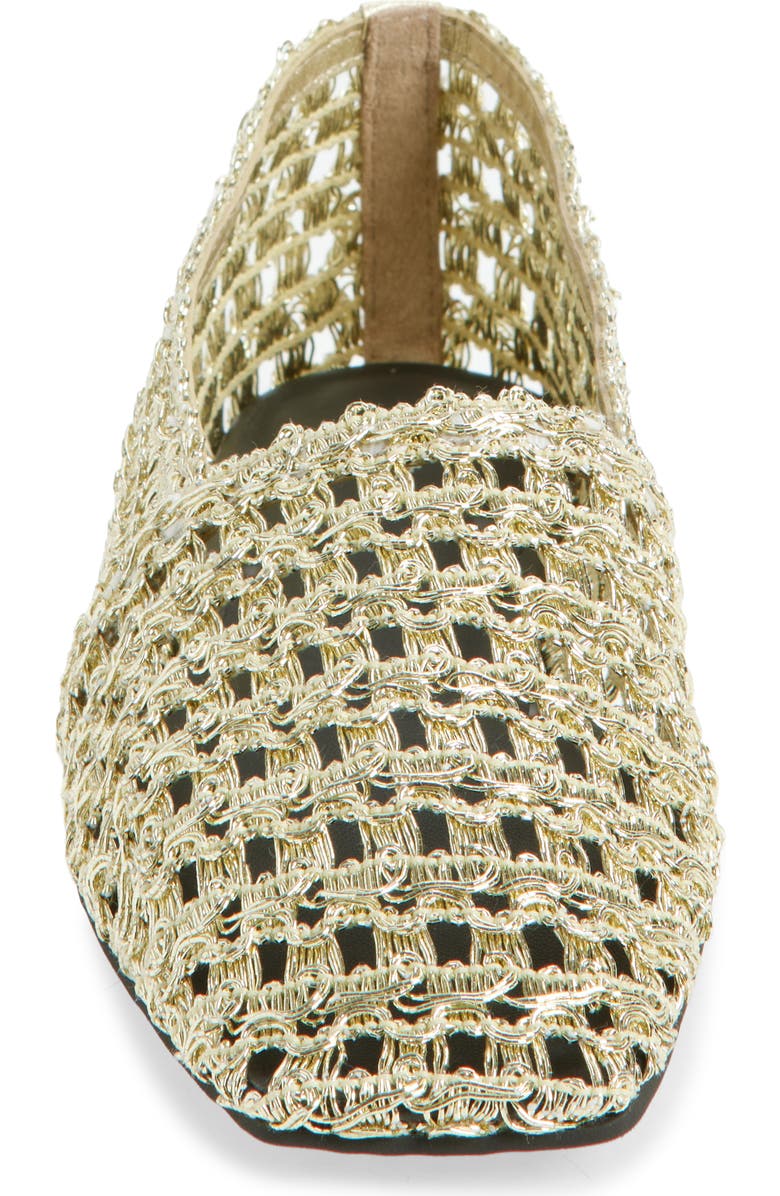 rag & bone Emma Woven Flat, Alternate, color, Gold Mesh