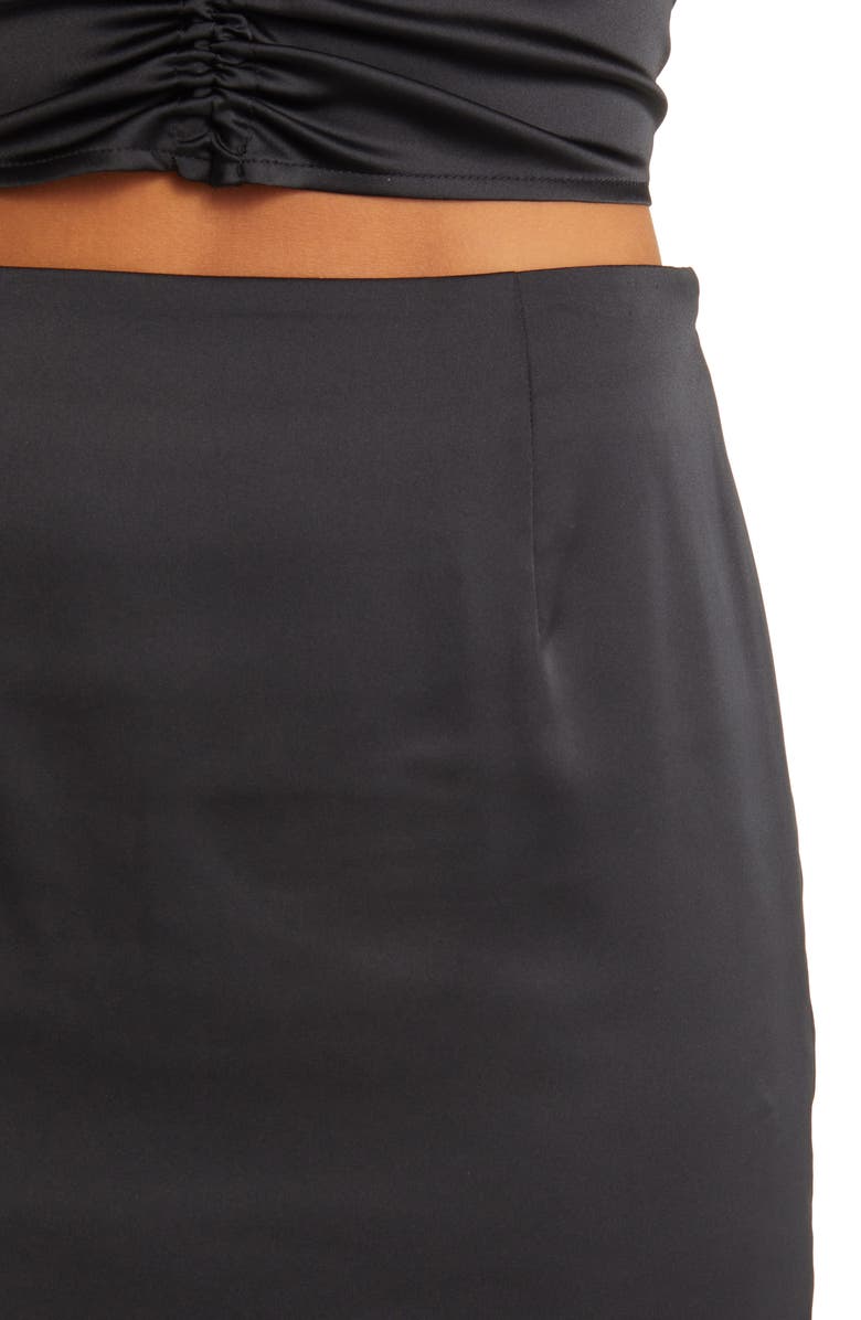 Open Edit Side Slit Satin Skirt, Alternate, color, 