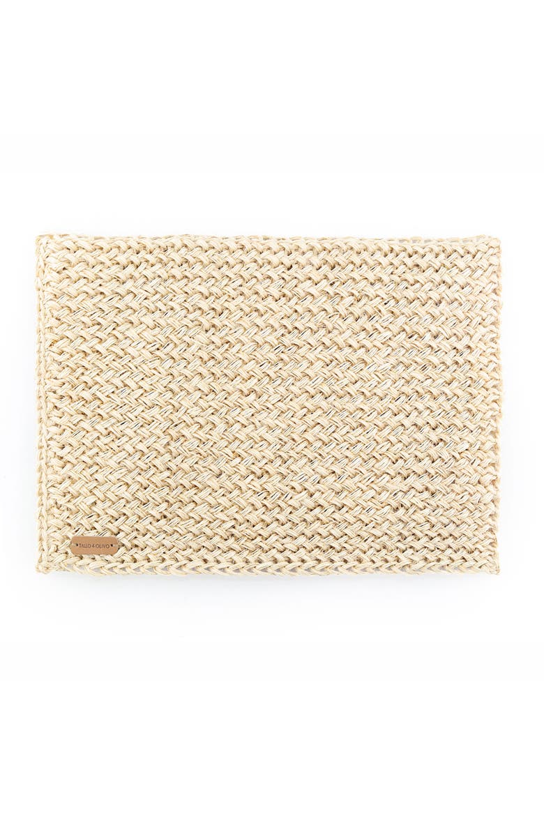 White Placemat with Golden Thread - Set of 4, Alternate, color, Natural