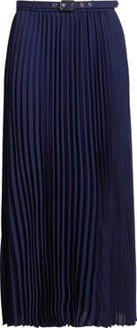 Anne Klein Belted Pleated Midi Skirt