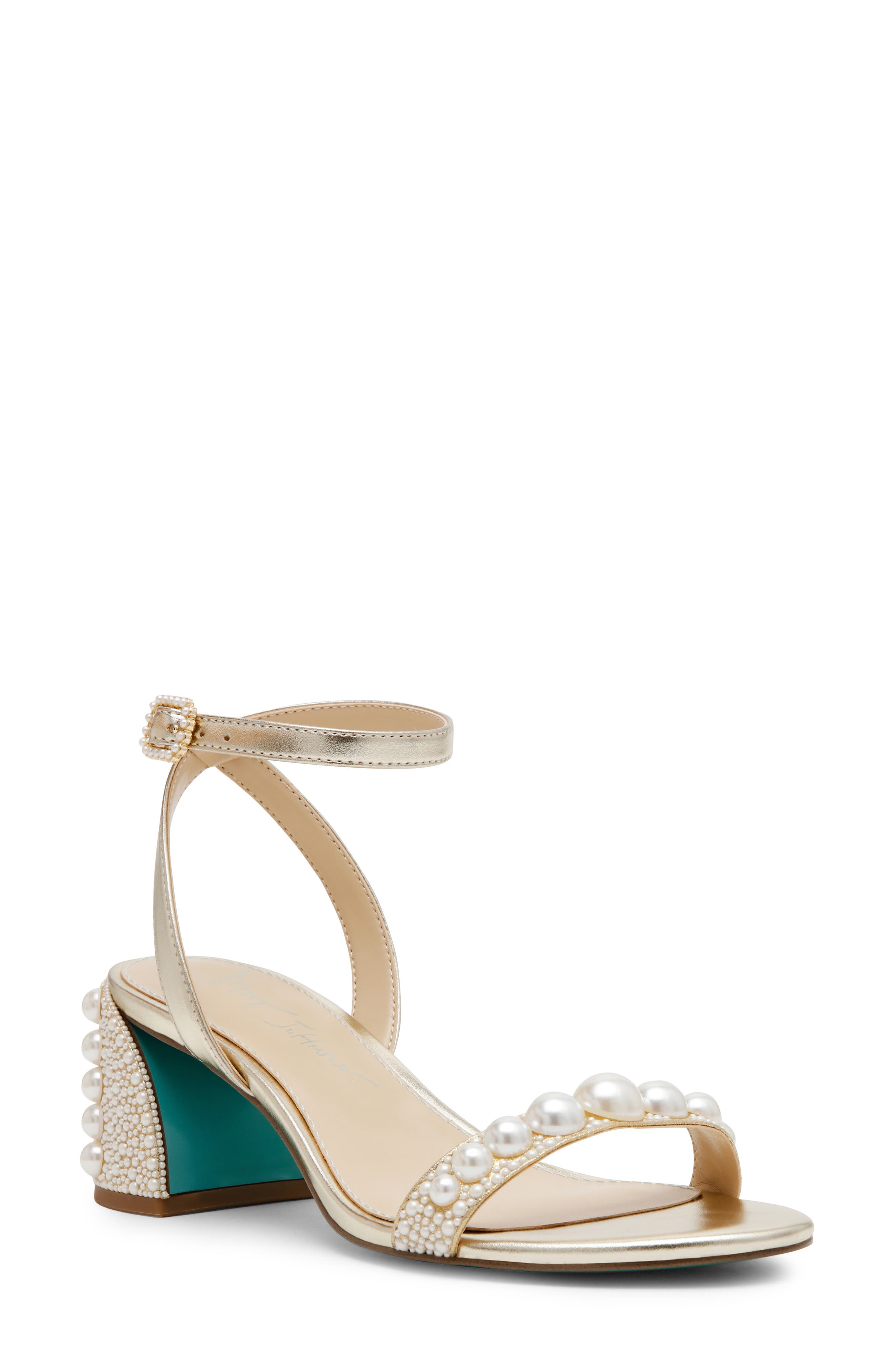Betsey Johnson Tina Ankle Strap Sandal, Main, color, Gold