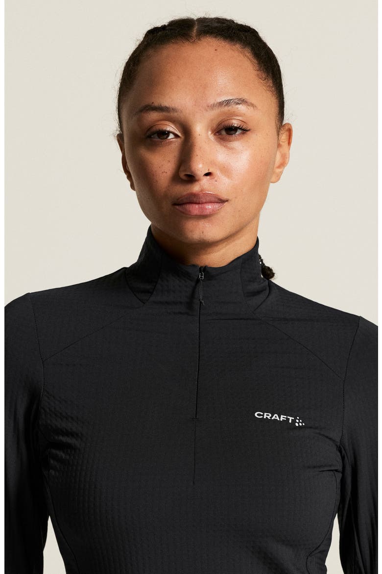 Gain Thermal Half Zip Midlayer Top, Alternate, color, BLACK