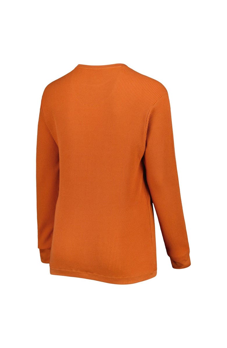 PRESSBOX Women's Pressbox Texas Orange Texas Longhorns Surf Plus Size Southlawn Waffle-Knit Thermal Tri-Blend Long Sleeve T-Shirt, Alternate, color, 
