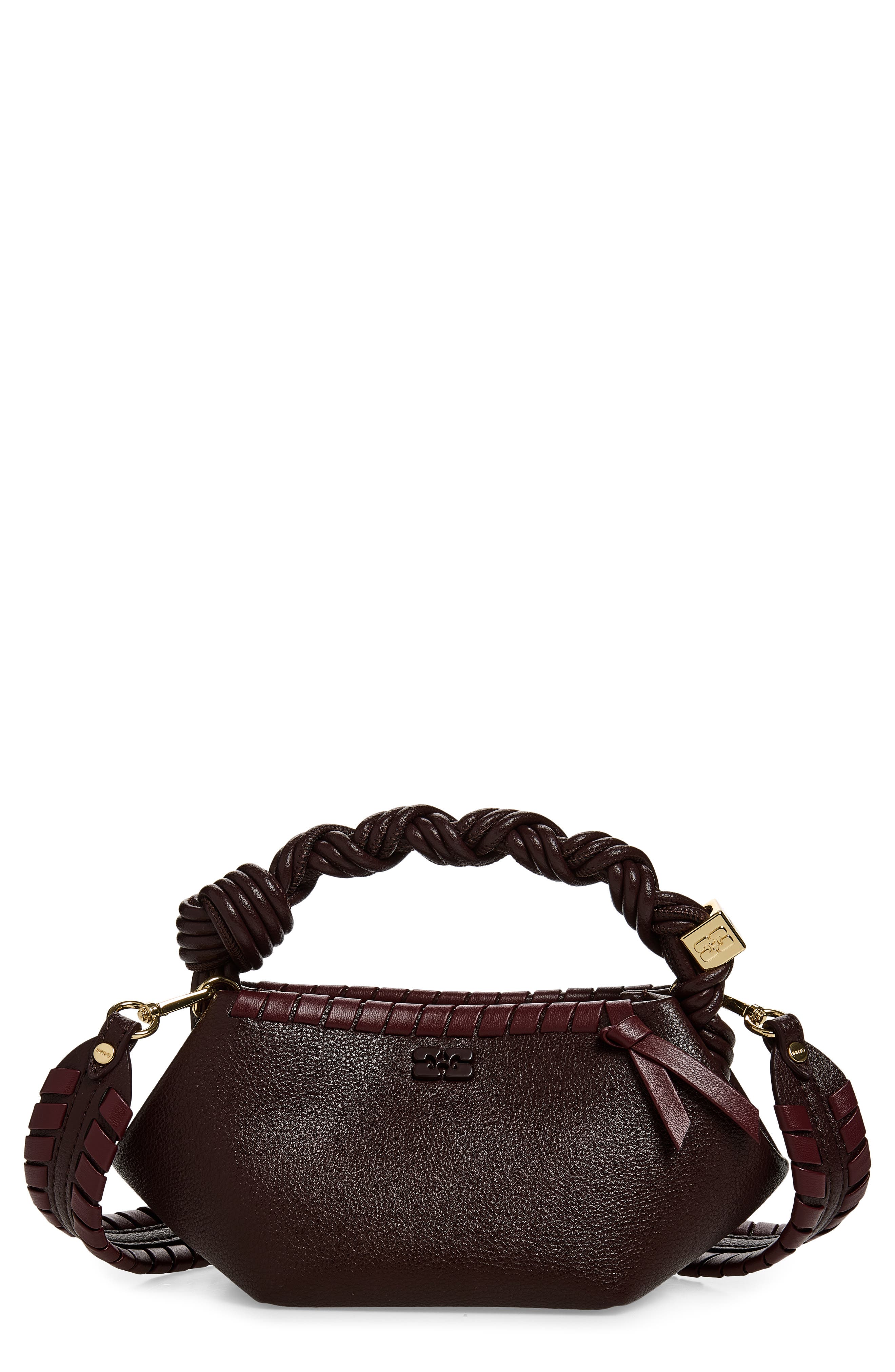 Mini Bou Leather Top Handle Bag, Main, color, BITTER CHOCOLATE
