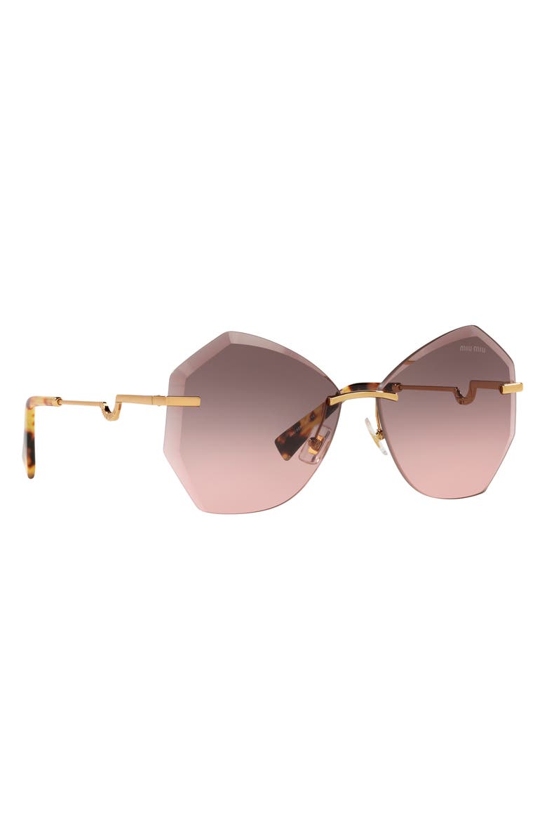 Miu Miu 60mm Gradient Polarized Irregular Sunglasses, Alternate, color,