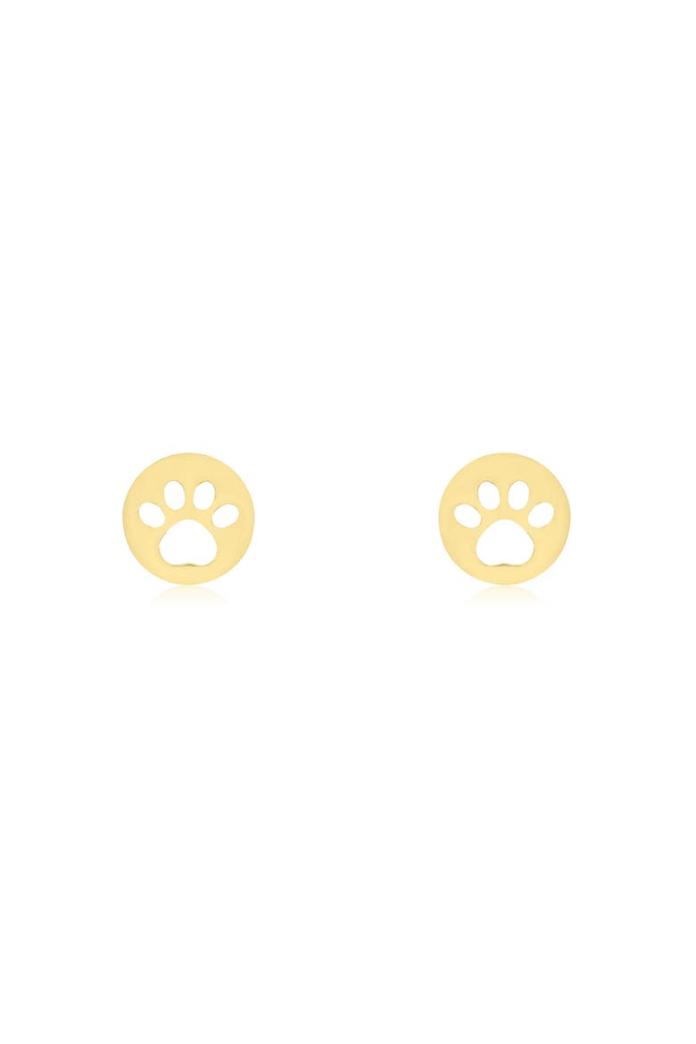 Baby Cut Out Paw Screw Back Stud Earrings, Alternate, color, Yellow Gold