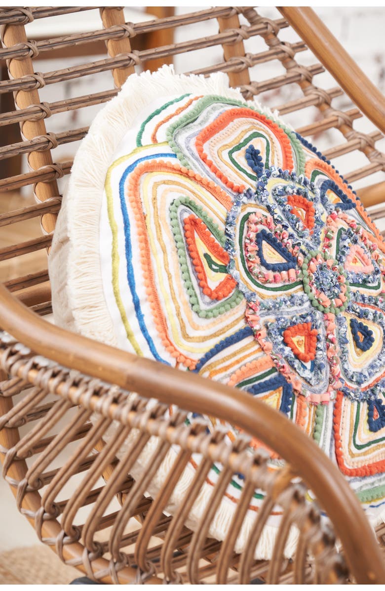 carol & frank Putnum Round Shaped Throw Pillow, Alternate, color, Red