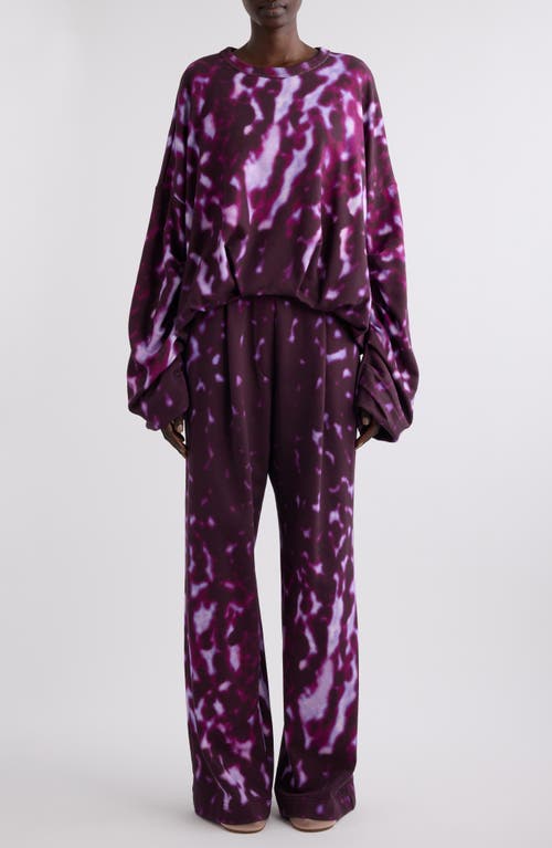 Shop Dries Van Noten Oversize Draped Bubble Hem Sweatshirt In Fuchsia
