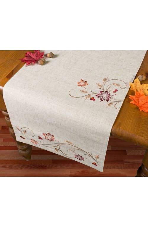 Design Imports Autumn Wheat Table Runner In Gray