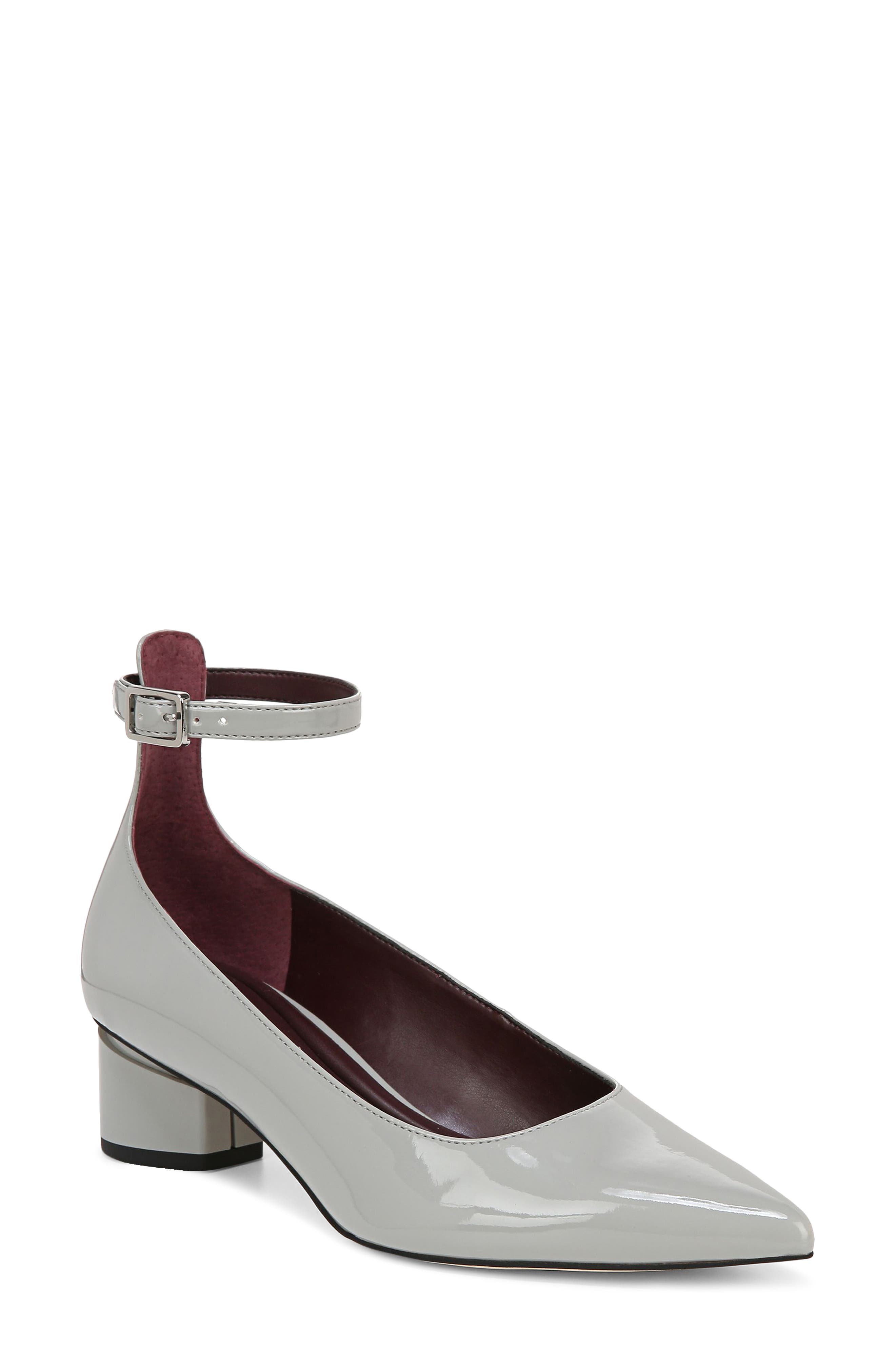 Vitale Ankle Strap Pointed Toe Pump, Main, color, GREY