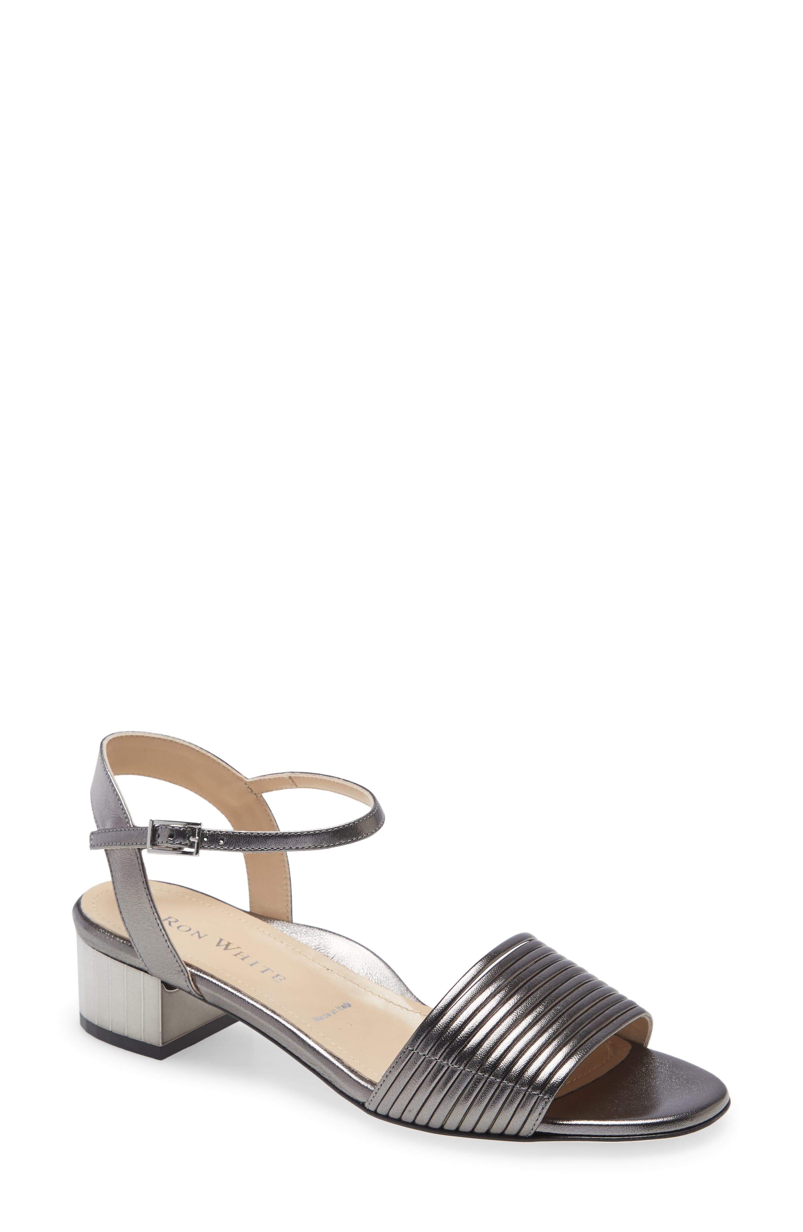 Ron White Evelyn Metallic Leather Sandal, Main, color, 