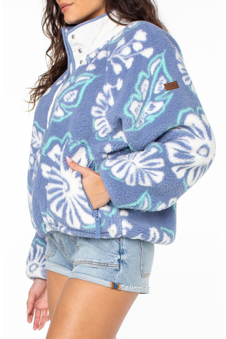Kipsie Floral Fleece Pullover, Alternate, color, INFINITY B