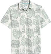 Tommy Bahama Costa Wave Monstera Mash Seersucker Stripe IslandZone® Short Sleeve Button-Up Shirt