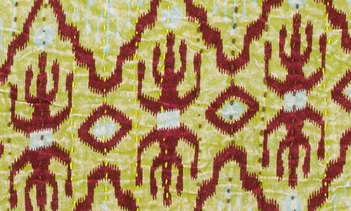 Taj Hotel Vintage Cotton Kantha Throw Blanket In Multi Blue