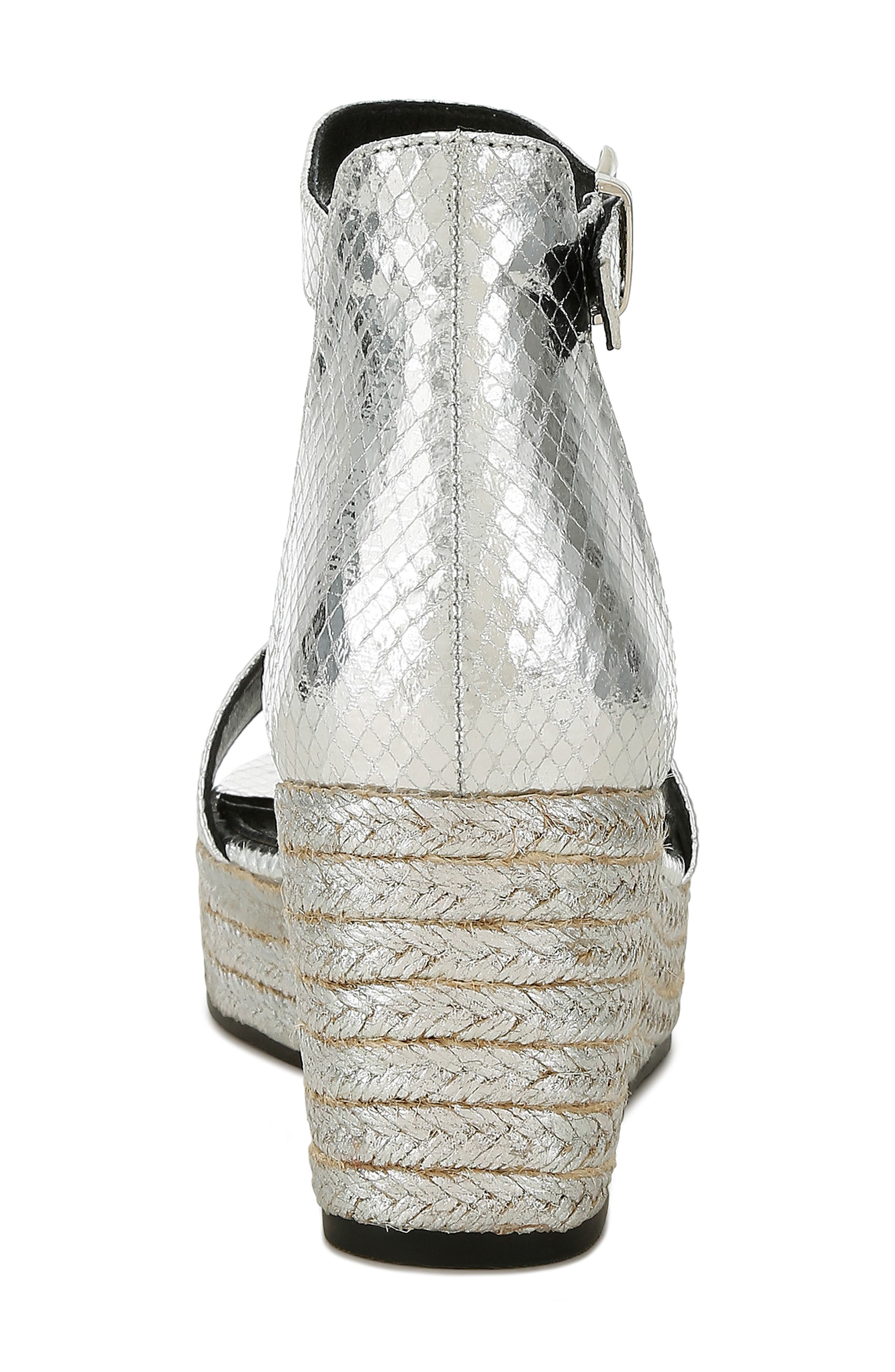 LONDON RAG Utah Platform Wedge Espadrille Sandal, Alternate, color, Silver