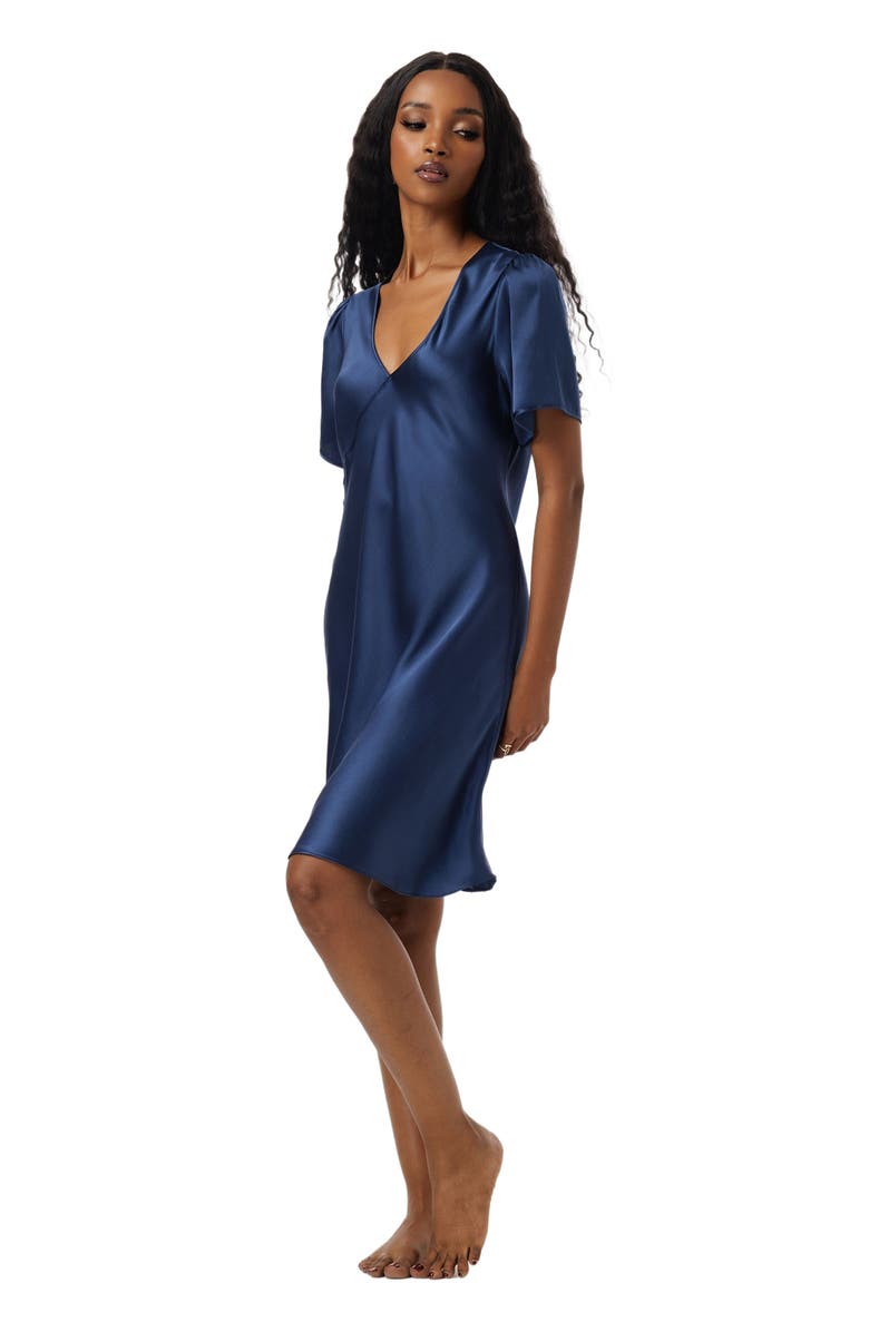 SILKSILKY Pure Silk Casual Smock Nightgown, Alternate, color, 