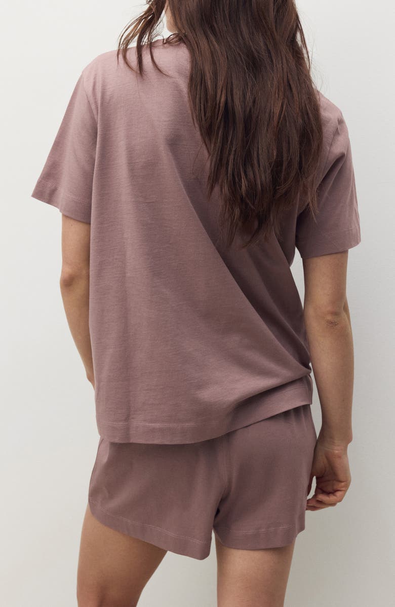 MANGO Short Cotton Pajamas, Alternate, color, Medium Brown