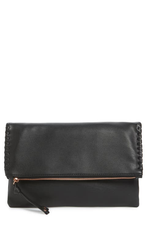 Rifkie Faux Leather Foldover Clutch