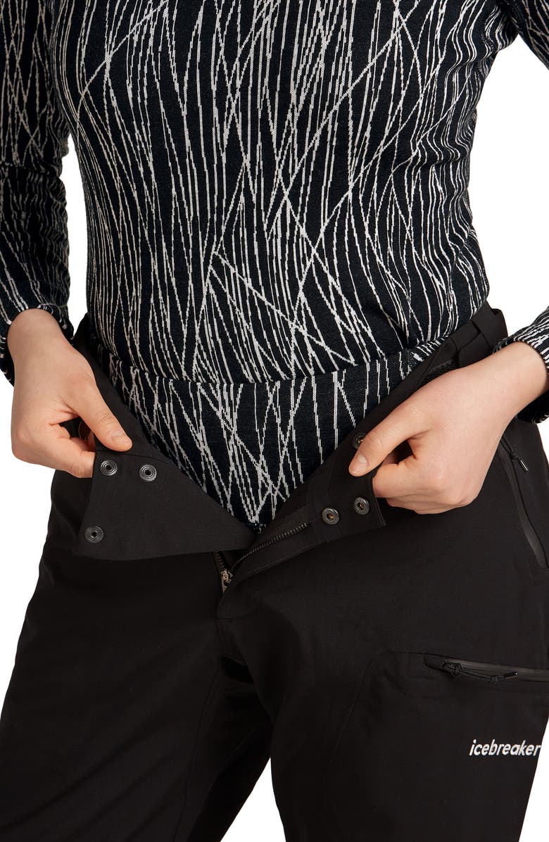 Icebreaker Merino Wool 260 Vertex Leggings, Alternate, color, Black/ Snow/ J