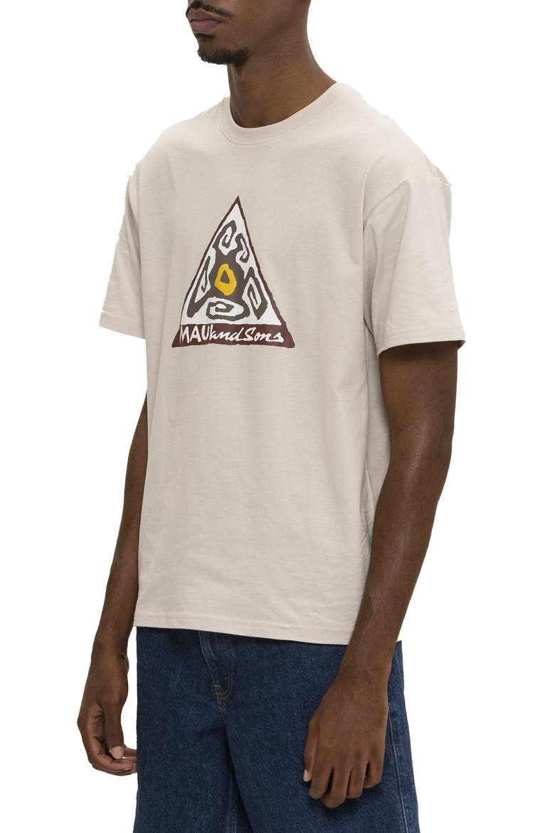 Infinity Triangle Graphic Print Cotton T-Shirt, Alternate, color, CEMENT