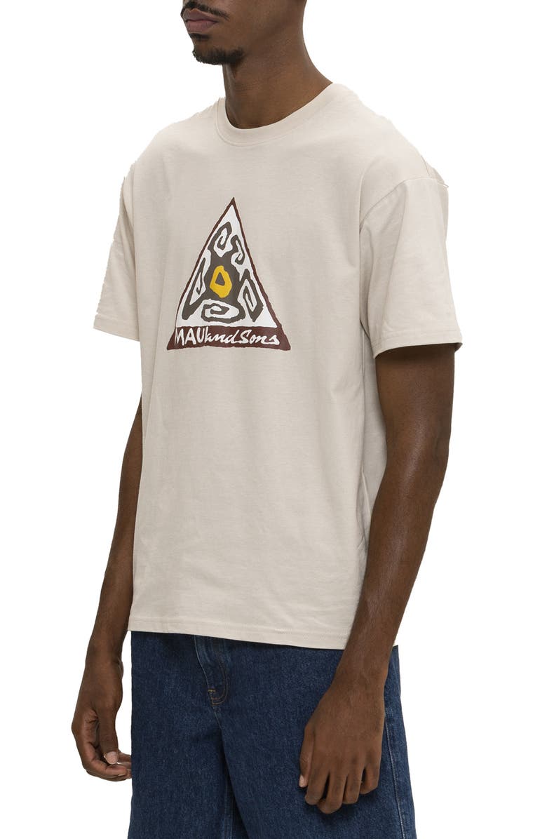 Maui & Sons Infinity Triangle Graphic Print Cotton T-Shirt, Alternate, color, Cement