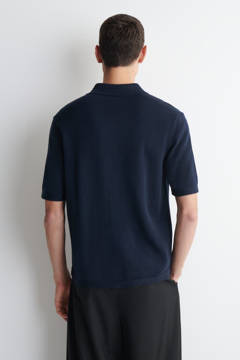 Knitted Cotton Shirt, Alternate, color, NAVY
