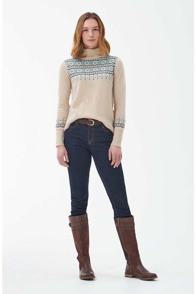 Herring Fair Isle Wool Blend Turtleneck Sweater, Alternate, color, OATMEAL
