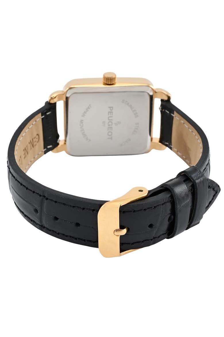 European Crystal Square Tank  Watch- 35x30MM, Alternate, color, Black