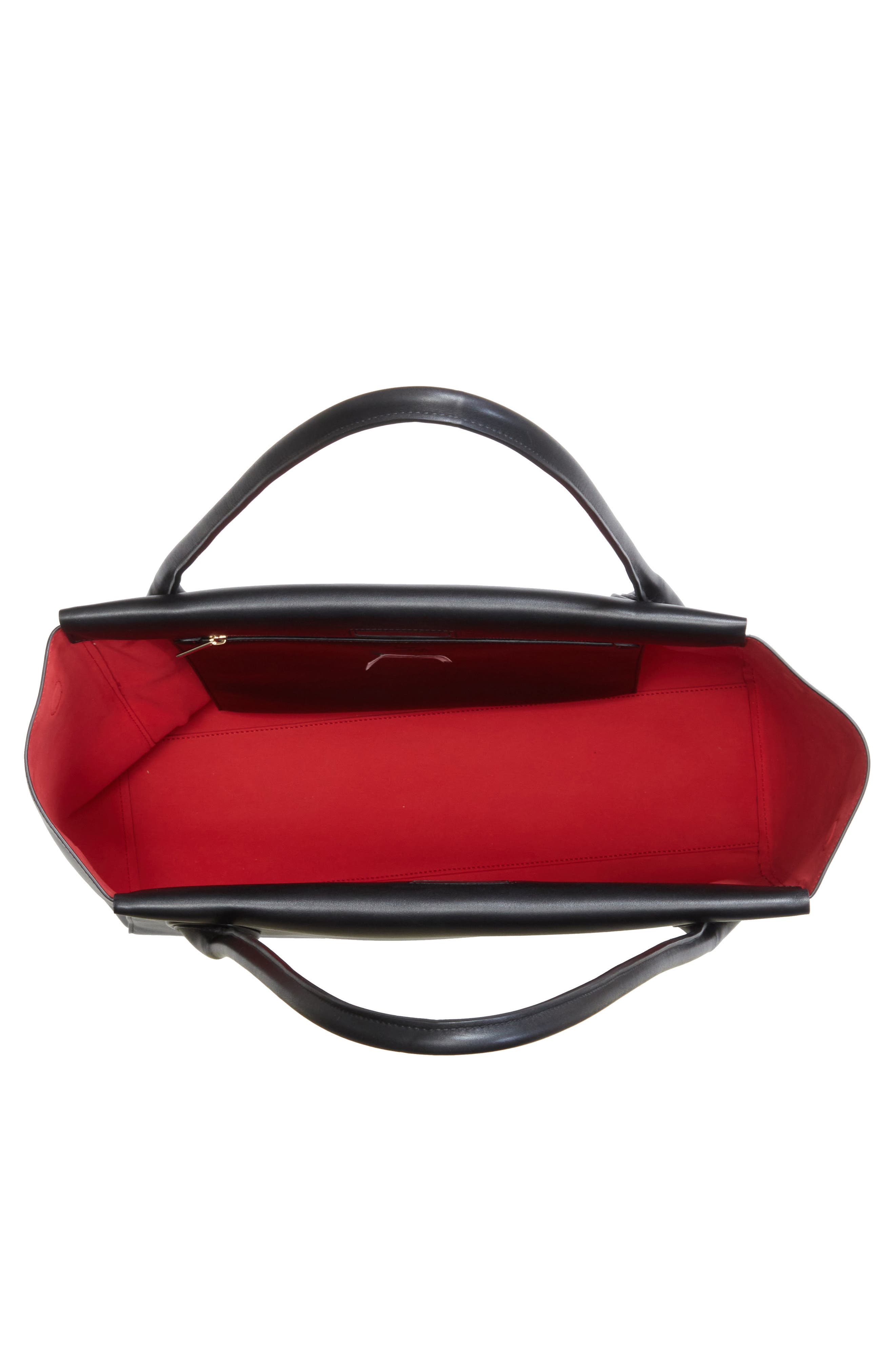 Christian Louboutin Large Calfskin East/West Tote, Alternate, color, Black