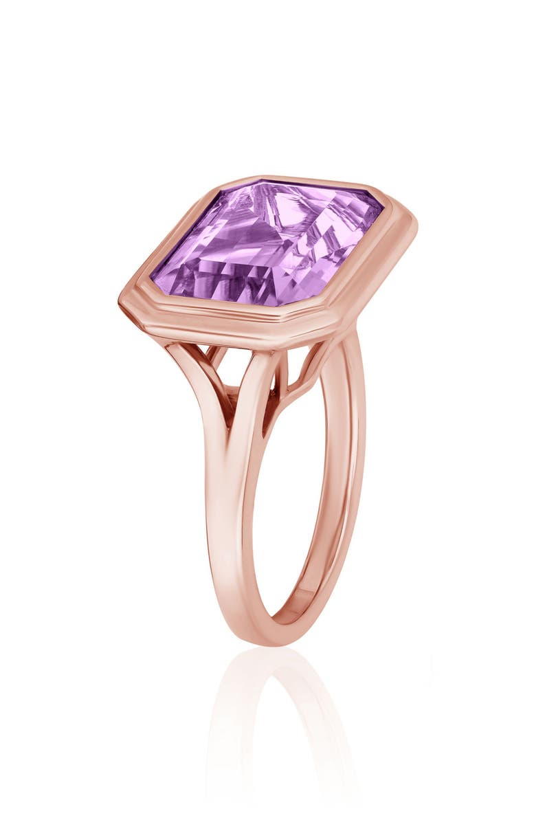 GOSHWARA Manhattan East West Emerald Cut Ring, Alternate, color, Lavender