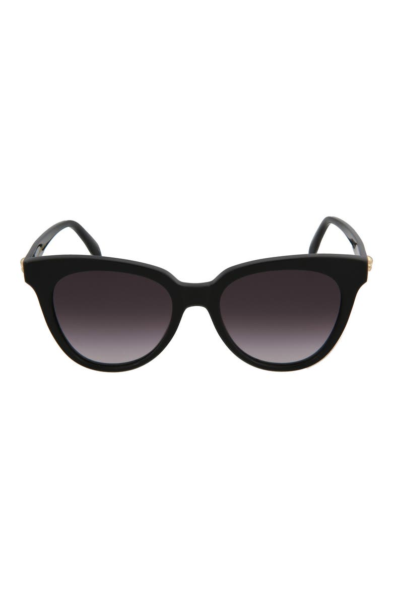 Alexander McQueen 53mm Cat Eye Sunglasses, Main, color, BLACK