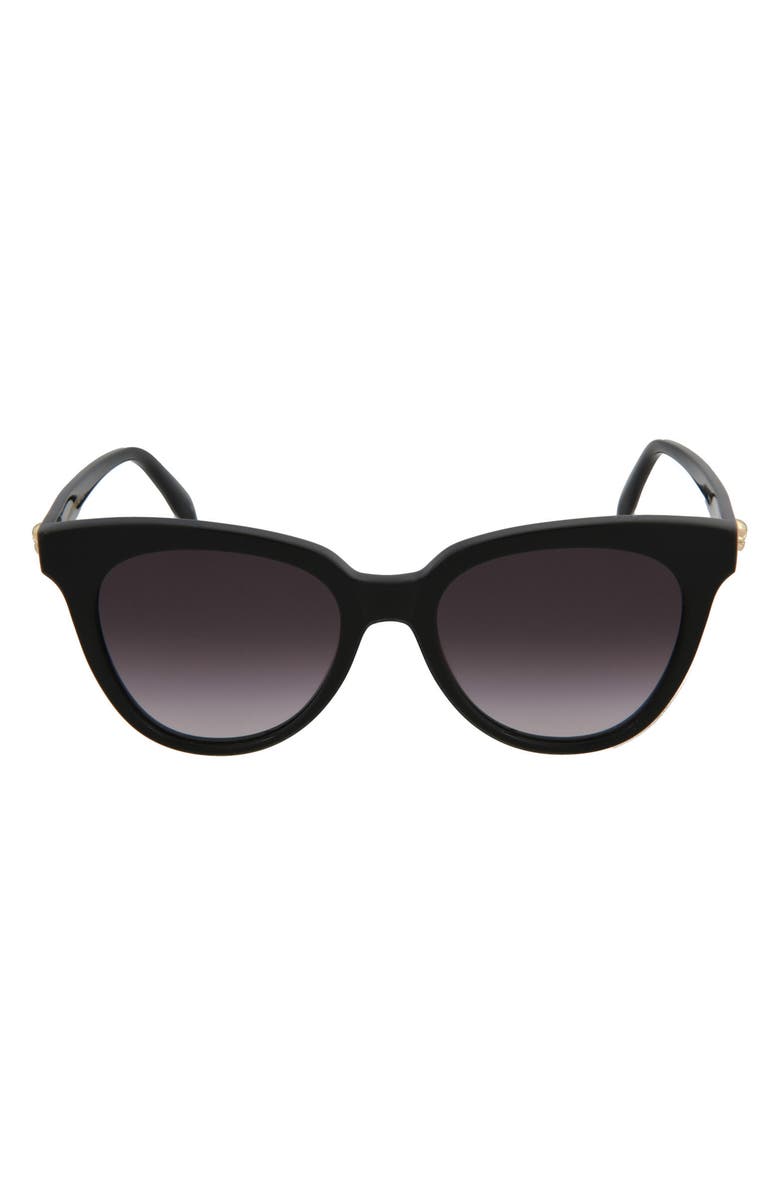 McQueen Alexander McQueen 53mm Cat Eye Sunglasses, Main, color, Black