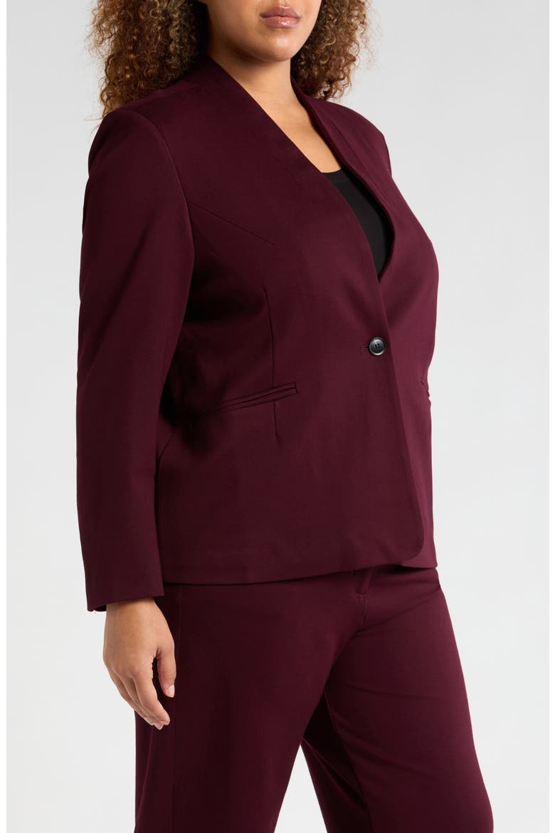 Lennox Padded Shoulder Stretch Ponte Blazer, Alternate, color, BLACK CHERRY
