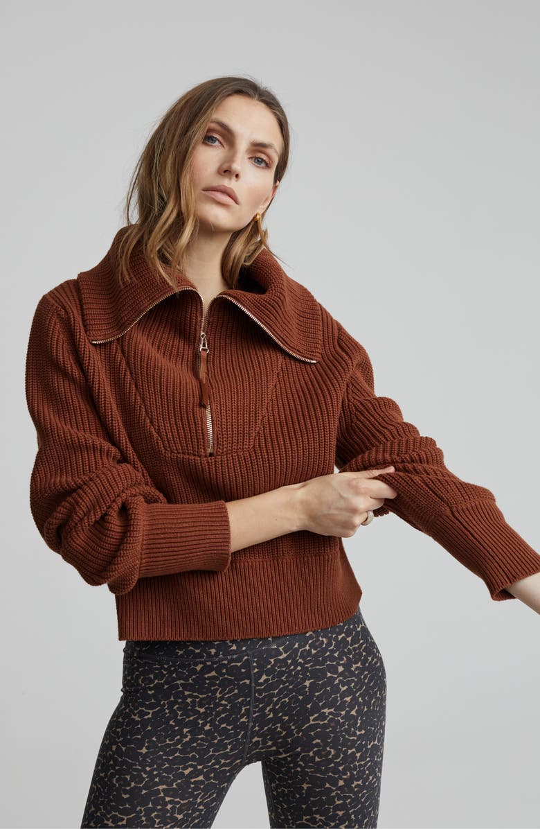 Varley Mentone Half Zip Sweater, Alternate, color, Tortoise Shell