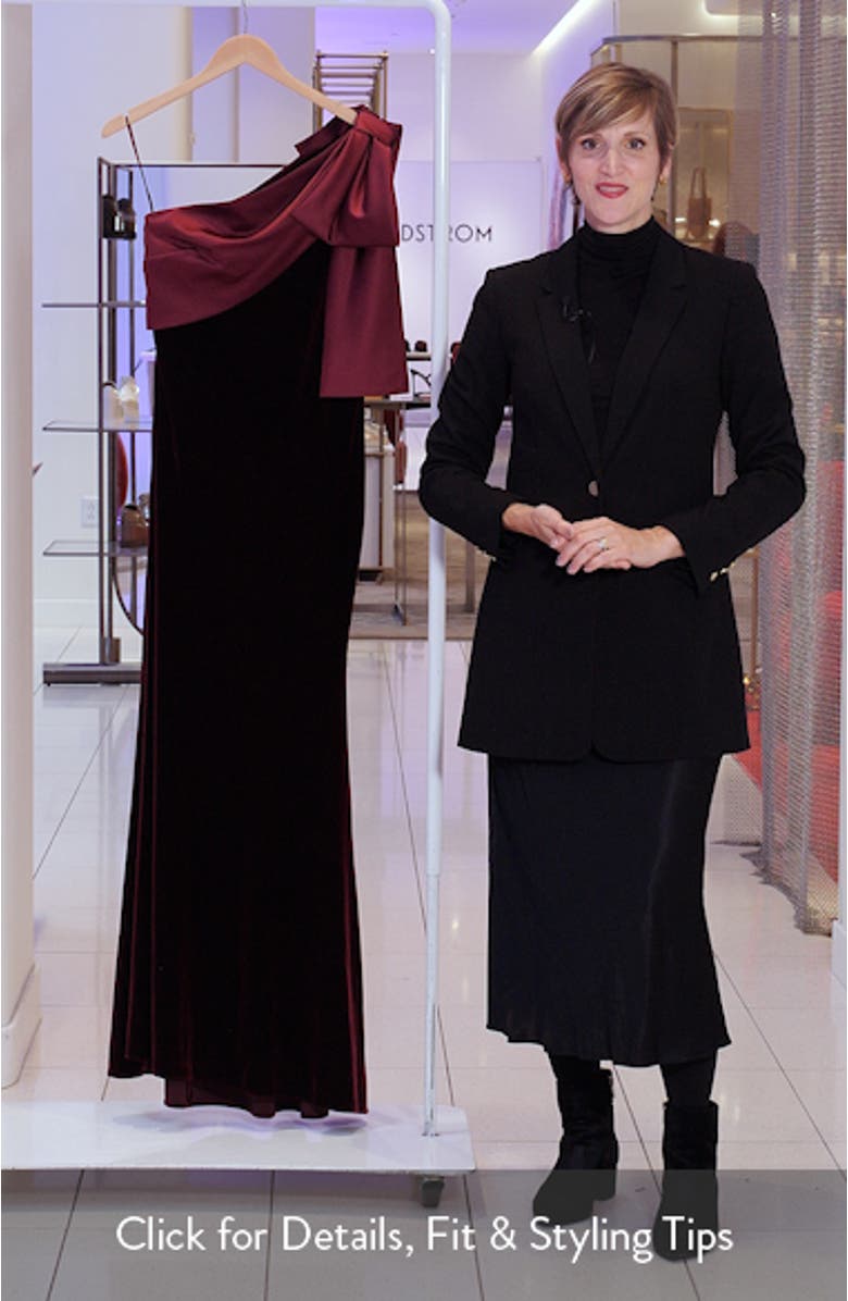 Bow One-Shoulder Mikado Gown, sales video thumbnail