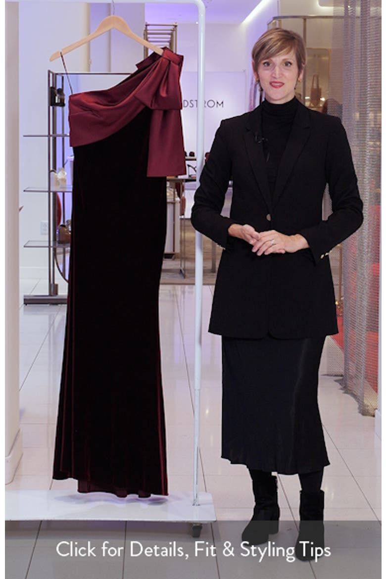 Bow One-Shoulder Mikado Gown video
