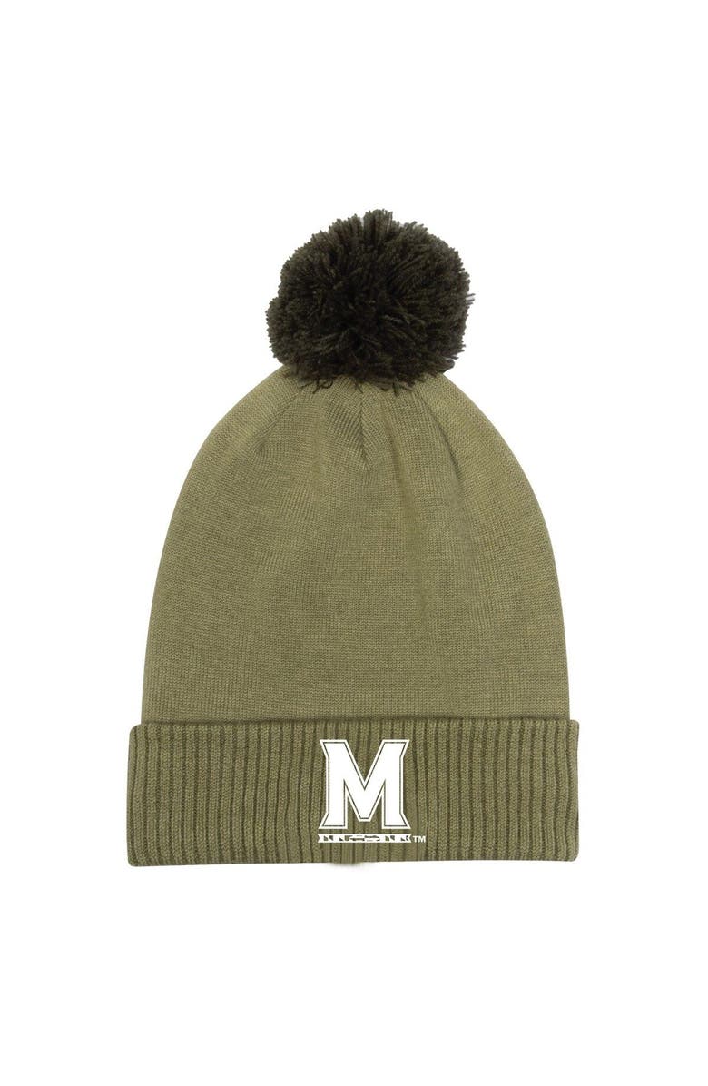 Under Armour Men's Under Armour Green Maryland Terrapins Freedom Collection Cuffed Knit Hat with Pom, Main, color,