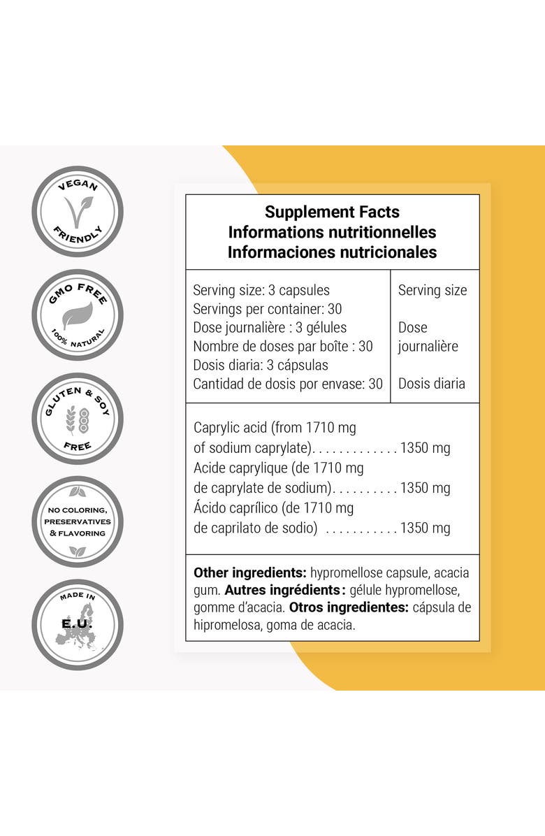 SuperSmart Caprylic Acid 1350mg per Day, Alternate, color, NO COLOR