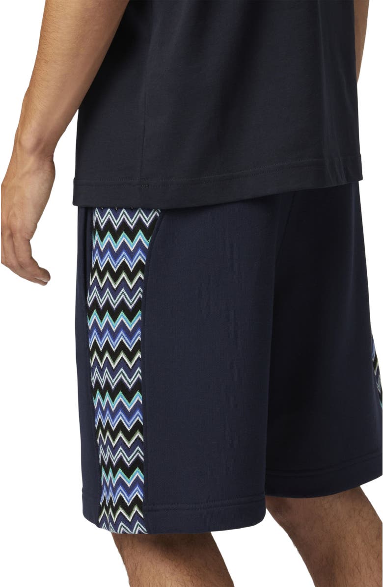 Missoni Cotton Shorts With Zigzag Insert, Alternate, color, Blue